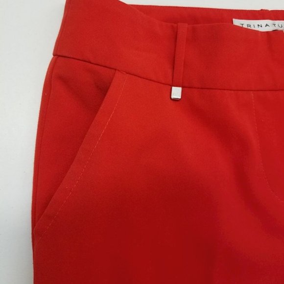 Trina Turk Studded Red Straight Leg Pants - Picture 2 of 8